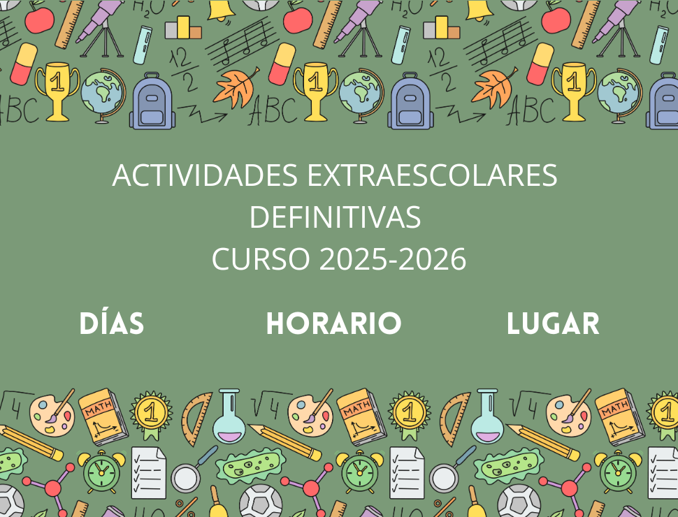 Listado de actividades extraescolares definitivas